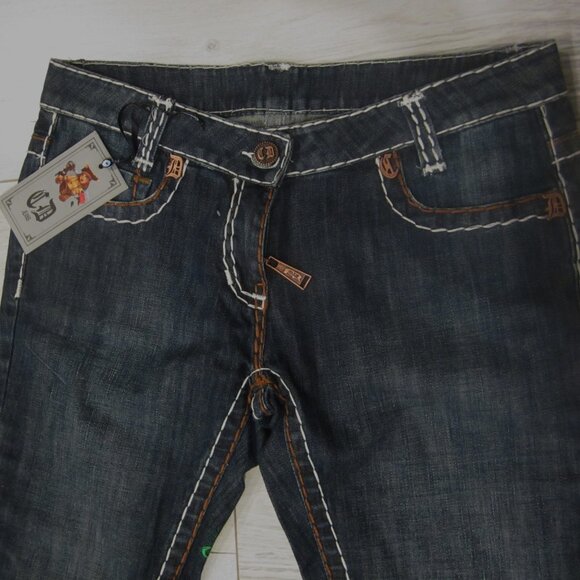 Cinema Donna Embroidered Dragon & Roses Vintage Jeans - Picture 3 of 6